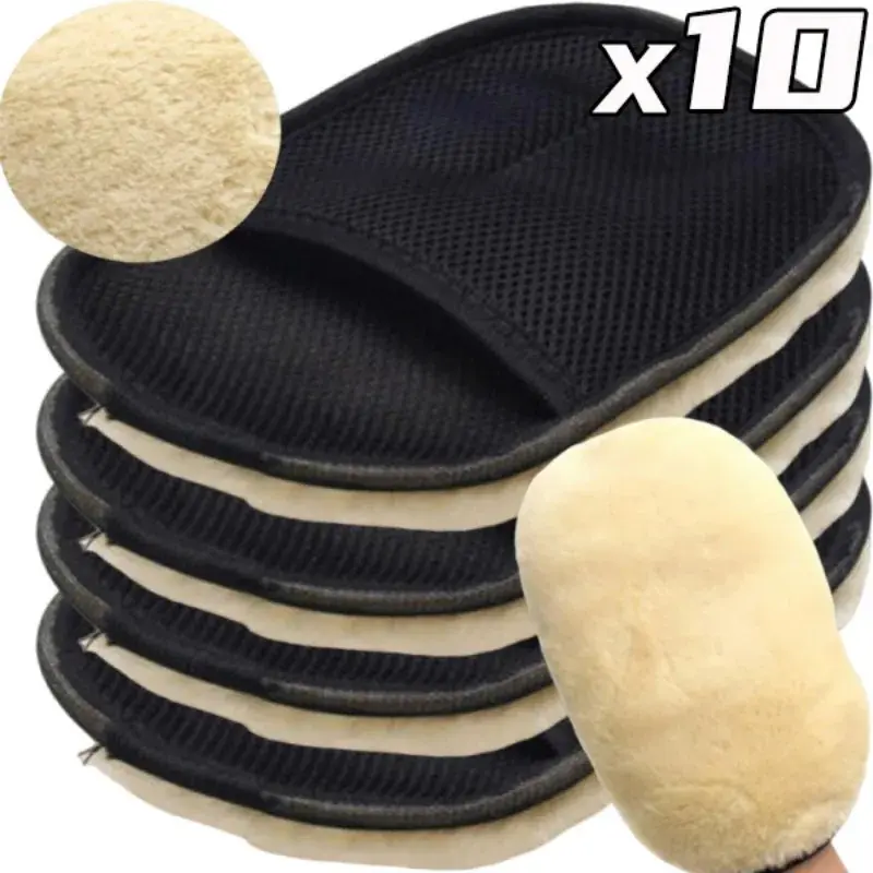 Super Soft Microfiber Wool Car Wash Gloves Mitts Scratch Free Cleaning Polishing Cloth for Auto Detailing Care Accessories