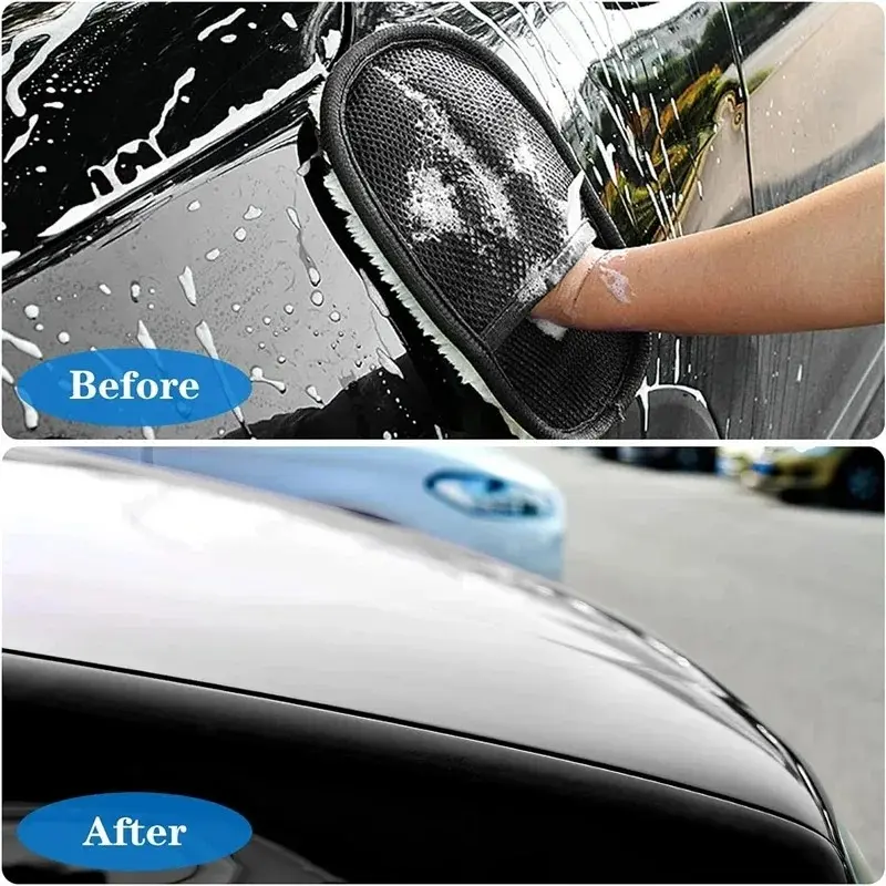 Super Soft Microfiber Wool Car Wash Gloves Mitts Scratch Free Cleaning Polishing Cloth for Auto Detailing Care Accessories