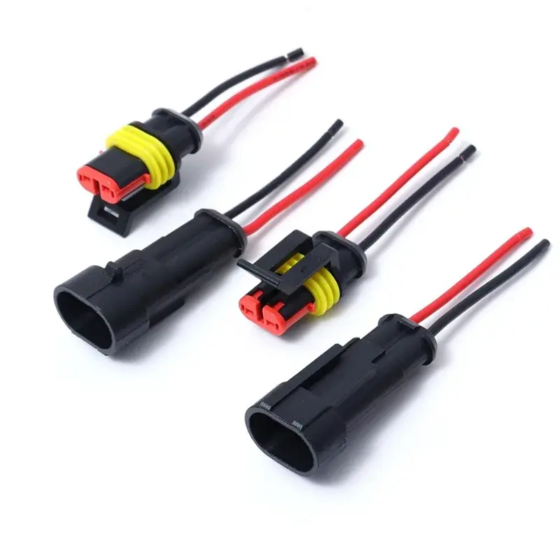 20/10pcs Waterproof Automotive Male Female Electrical Connectors Plug 2-Pin Way with Wire for Car Motorcycle Scooter Marine