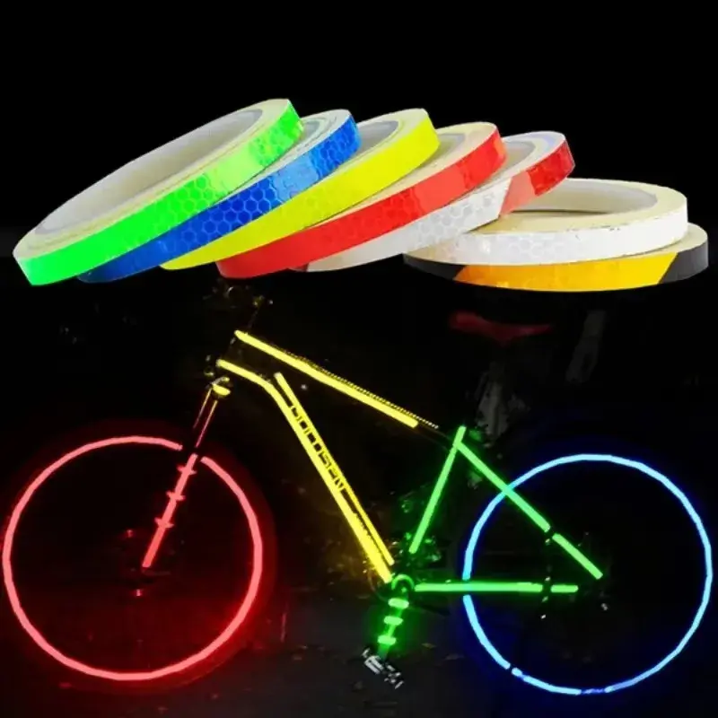 Bike Wheels Reflective Stickers Cycling Fluorescent Reflect Strip Adhesive Tape for Motorcycle Bicycle Warning Safety Decor