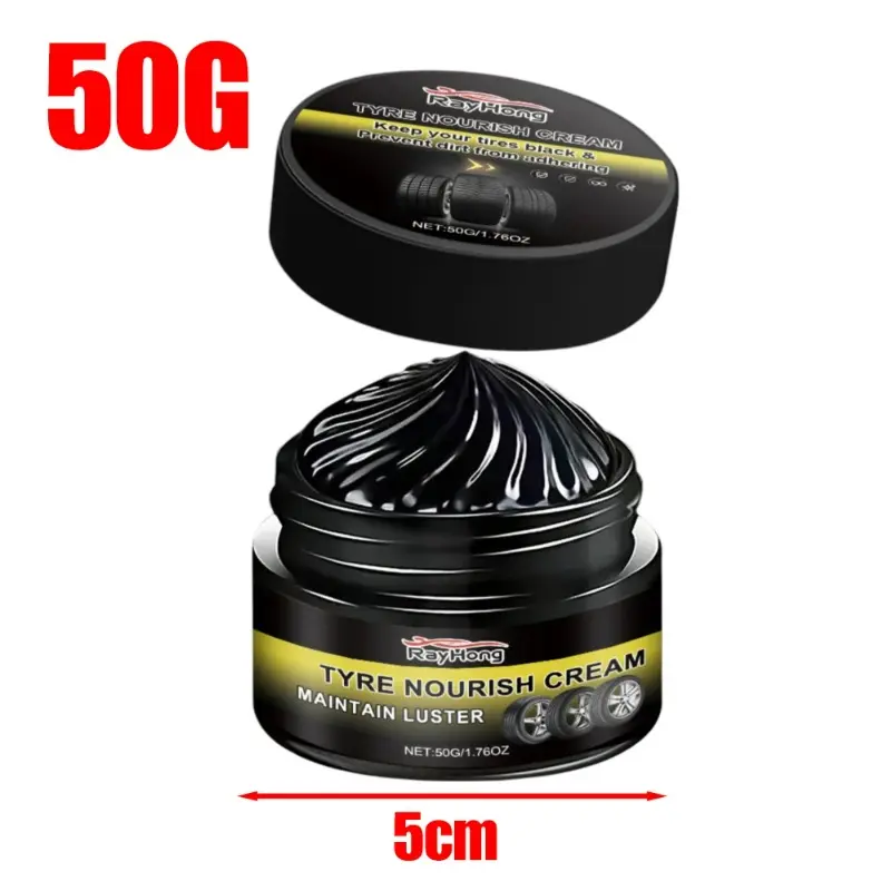 Tire Shine Coating Tyre Gloss Hydrophobic Sealant Wax Maintenance Long Cleaner Lasting Tire Agent Refurbishing 50g with Sponge