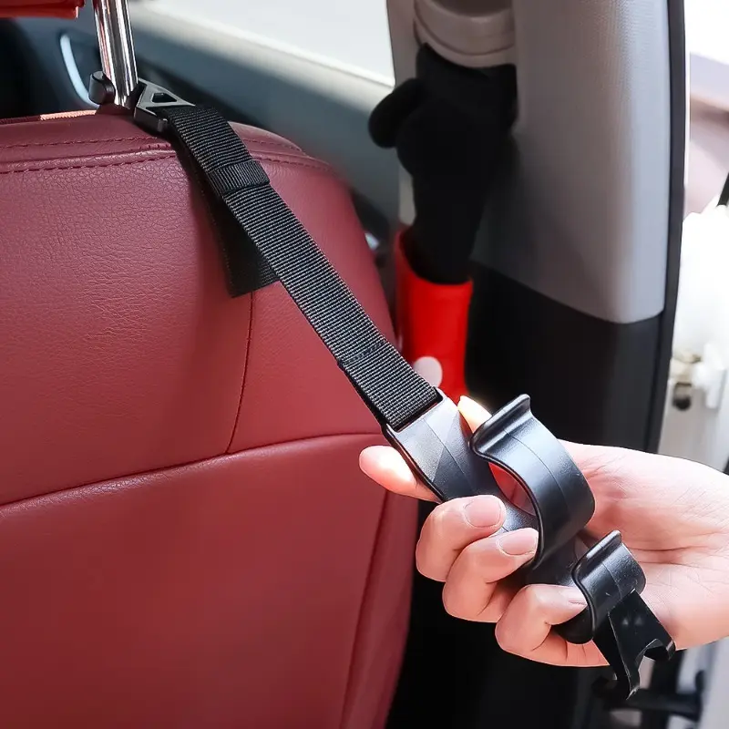 2pcs Car Back Seat Hook Multi-function Rear Seat Headrest Hanging Hook Umbrella Holder Seat Back Storage Hook Auto Interior Tool