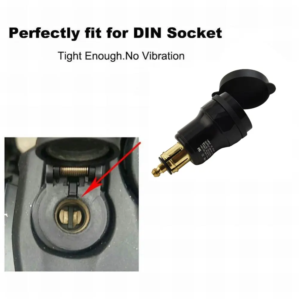 For BMW Motorcycles Dual USB Charger Adapter For DIN Plug Socket Adapter With A Waterproof Cover Fast Charging 12V-24V