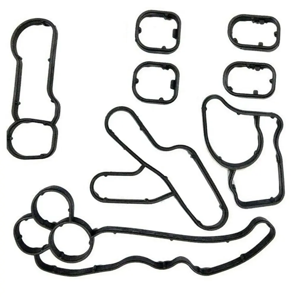 Housing Gasket Black Car Seal Pack 11428580680 8pcs Accessories Engine Oil Filter Oil Cooler Plastic For BMW N47 N57