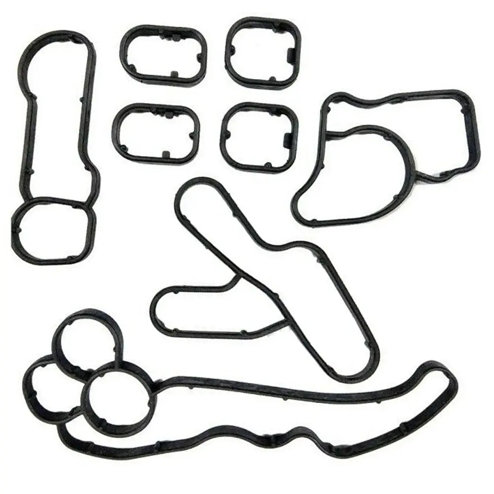 Housing Gasket Black Car Seal Pack 11428580680 8pcs Accessories Engine Oil Filter Oil Cooler Plastic For BMW N47 N57