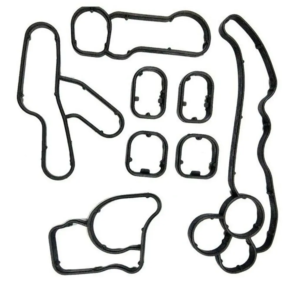 Housing Gasket Black Car Seal Pack 11428580680 8pcs Accessories Engine Oil Filter Oil Cooler Plastic For BMW N47 N57