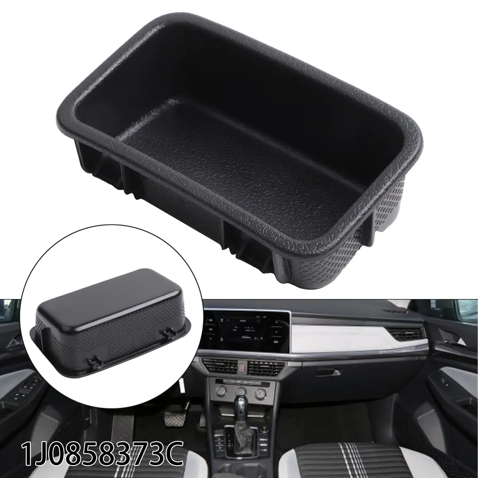 Black Car Storage Box 1J0858373C For Golf For Jetta For Bora MK4 1998-2006 Direct Installation Car Storage Coin Box