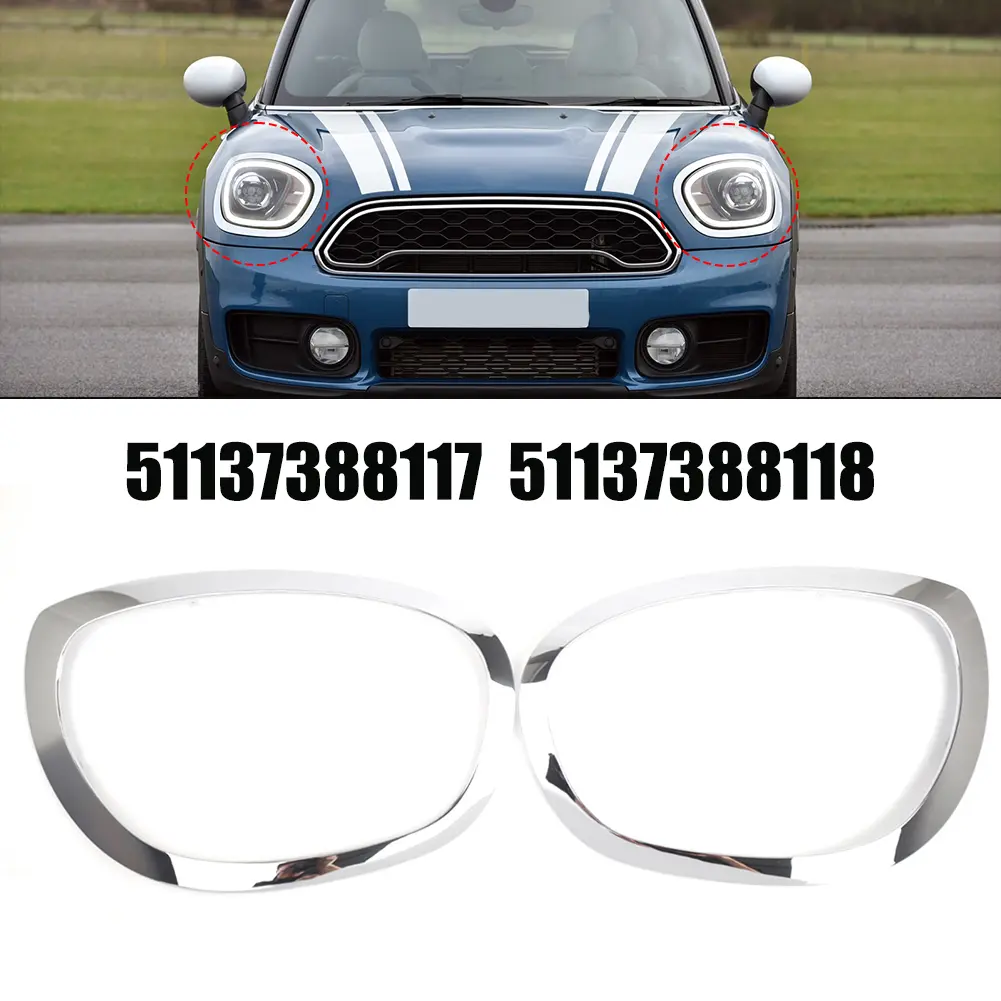 Car Headlight Bezel Ring Trim For Mini Countryman F60 F61 For Mini Cooper 2017-2023 51137388117 51137388118 Car Exterior Parts