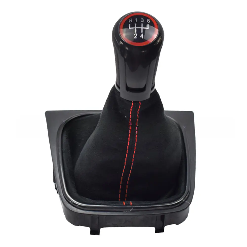 Gear Shift Lever Knob Boot Cover Leather Compatible with For Golf 5 MK5 2004 to 2008 and For Jetta MK3 2006 to 2012
