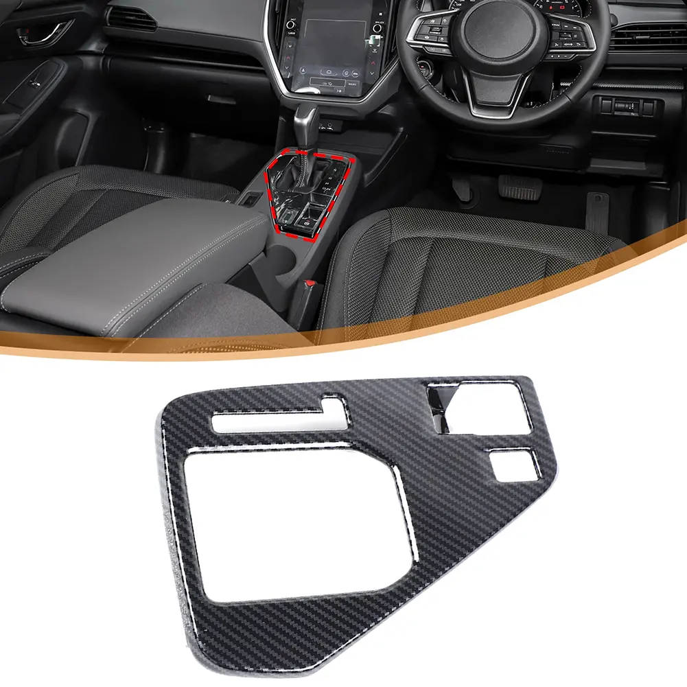 Carbon Fiber ABS Interior Gear Shift Panel Cover with Precise Fit for Crosstrek 2023 2024 RHD Right Hand Drive