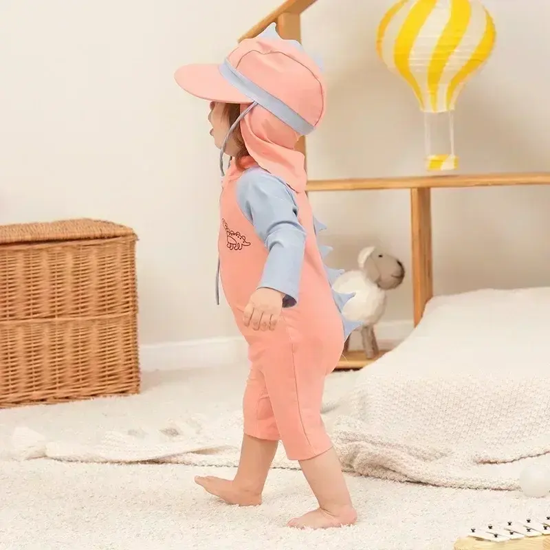 Baby Swimsuit  2024 Summer One-pieces Swimwear for Kids Dinosaur Boys Girls Surfing Suit Children's Sunscreen Baby Bath Clothes
