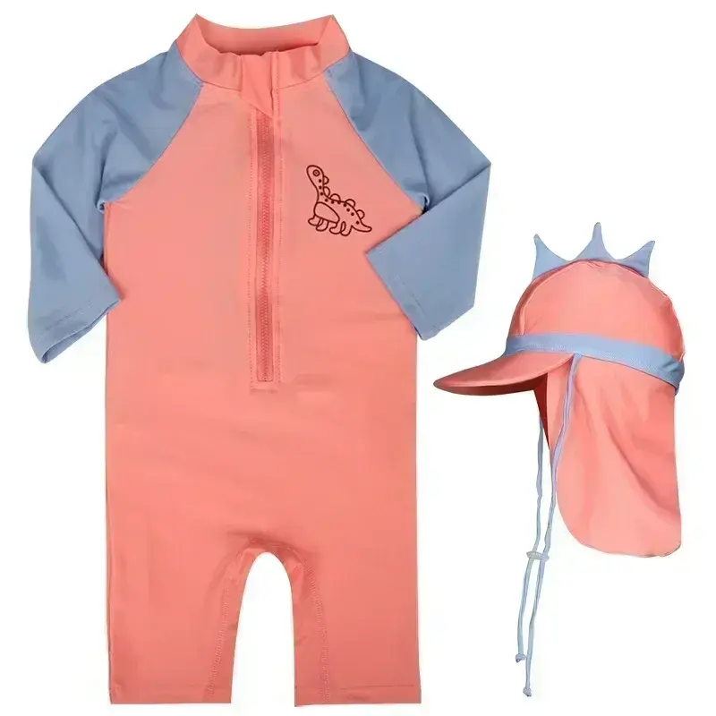 Baby Swimsuit  2024 Summer One-pieces Swimwear for Kids Dinosaur Boys Girls Surfing Suit Children's Sunscreen Baby Bath Clothes