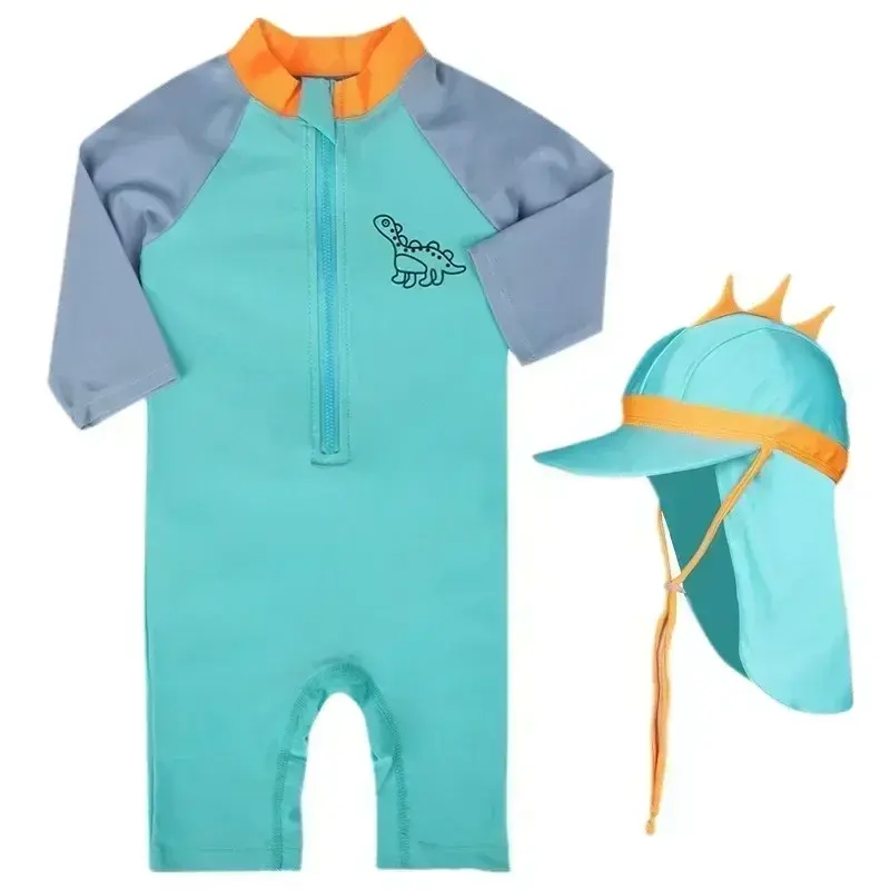 Baby Swimsuit  2024 Summer One-pieces Swimwear for Kids Dinosaur Boys Girls Surfing Suit Children's Sunscreen Baby Bath Clothes
