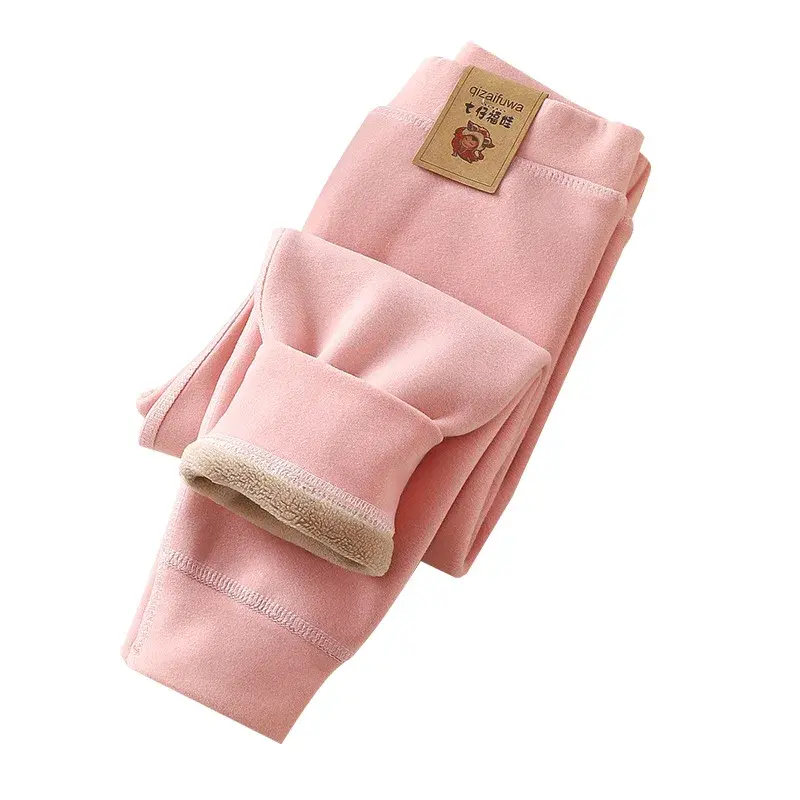 New Winter Children's Fleece Warm Render Pants for Boys Girls Thicken Velvet Leggings Kids Baby Base Pants Thickened Trousers
