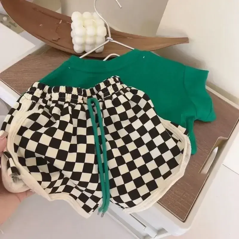 Summer Kids Clothes Sets for Girls Cotton Lax Tees and Shorts Two-piece Set Korean Style Children Casual Sports Suit