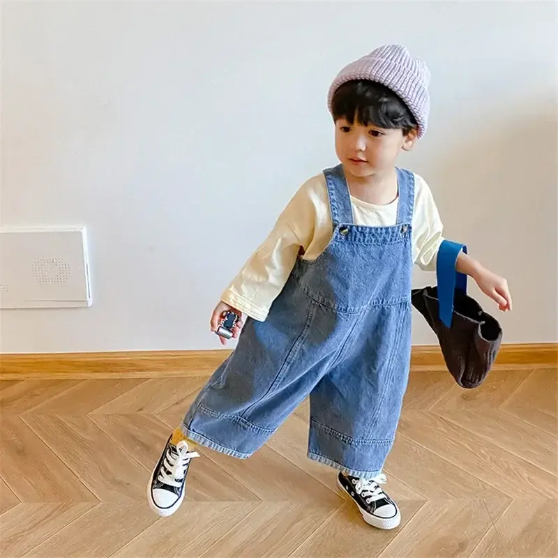 Baby Girls Jumpsuit Boy Solid Casual Denim Overalls Jean Bib Pants Infant Kids Overalls Autumn Girls Outfits Children's Clothing
