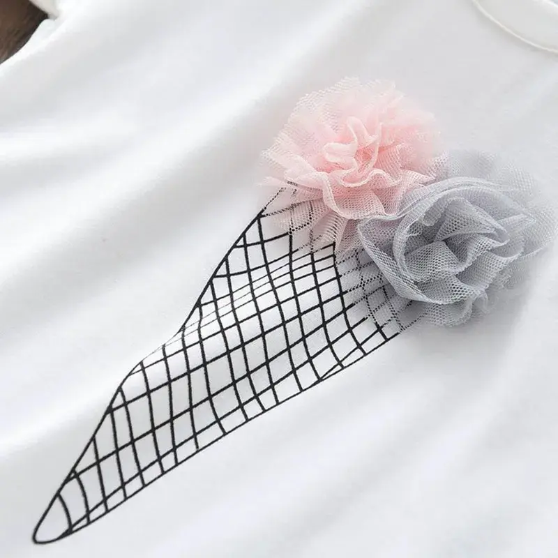 Girls' Icecream Print Summer Outfit 2025 - Short Sleeve Casual Shorts Two-Piece Set | Stylish Thin & Lightweight Baby Clothes