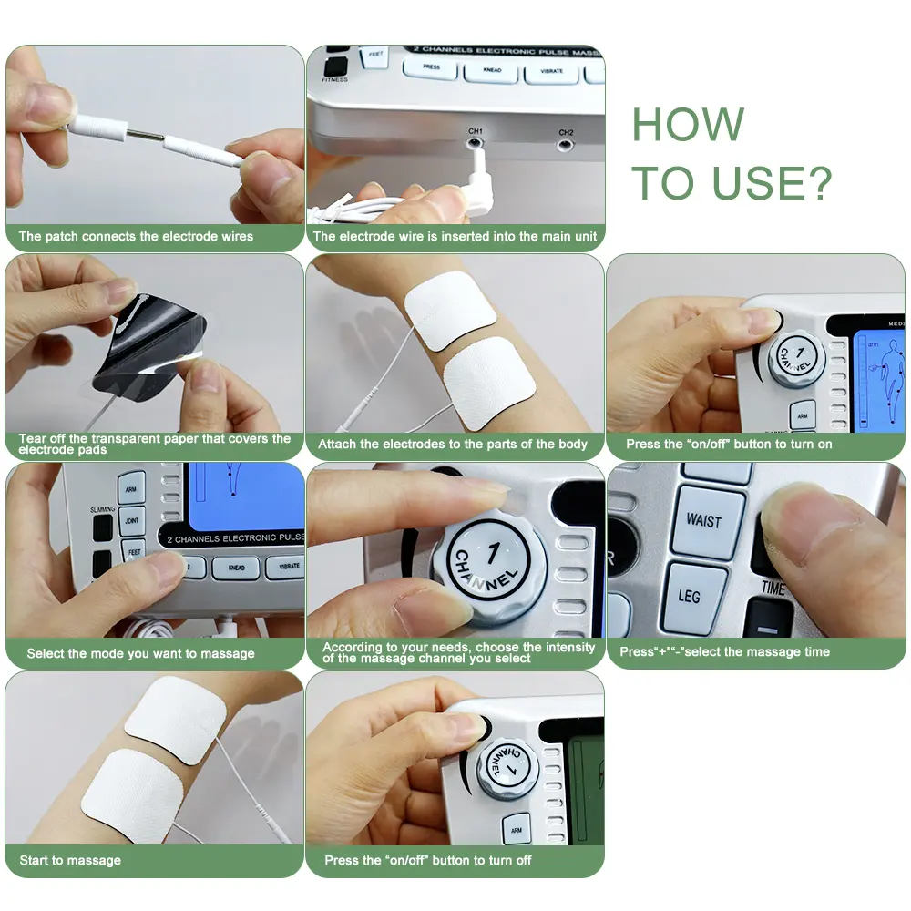 Tens Electrostimulation Eletric Muscle Stimulator EMS Body Massager Pulse Acupuncture Low Frequency Physiotherapy TherapyMachine