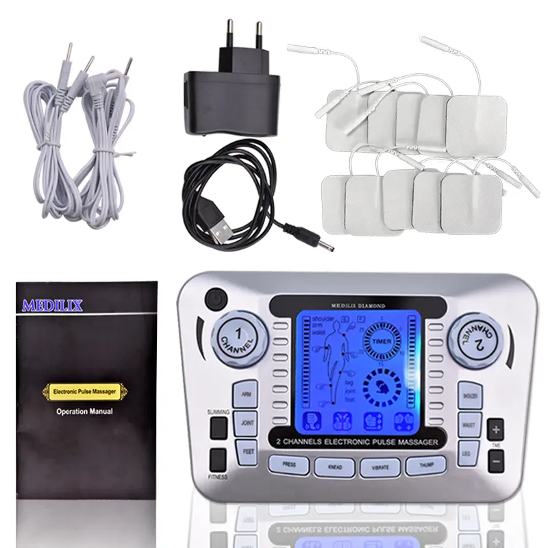 Tens Electrostimulation Eletric Muscle Stimulator EMS Body Massager Pulse Acupuncture Low Frequency Physiotherapy TherapyMachine