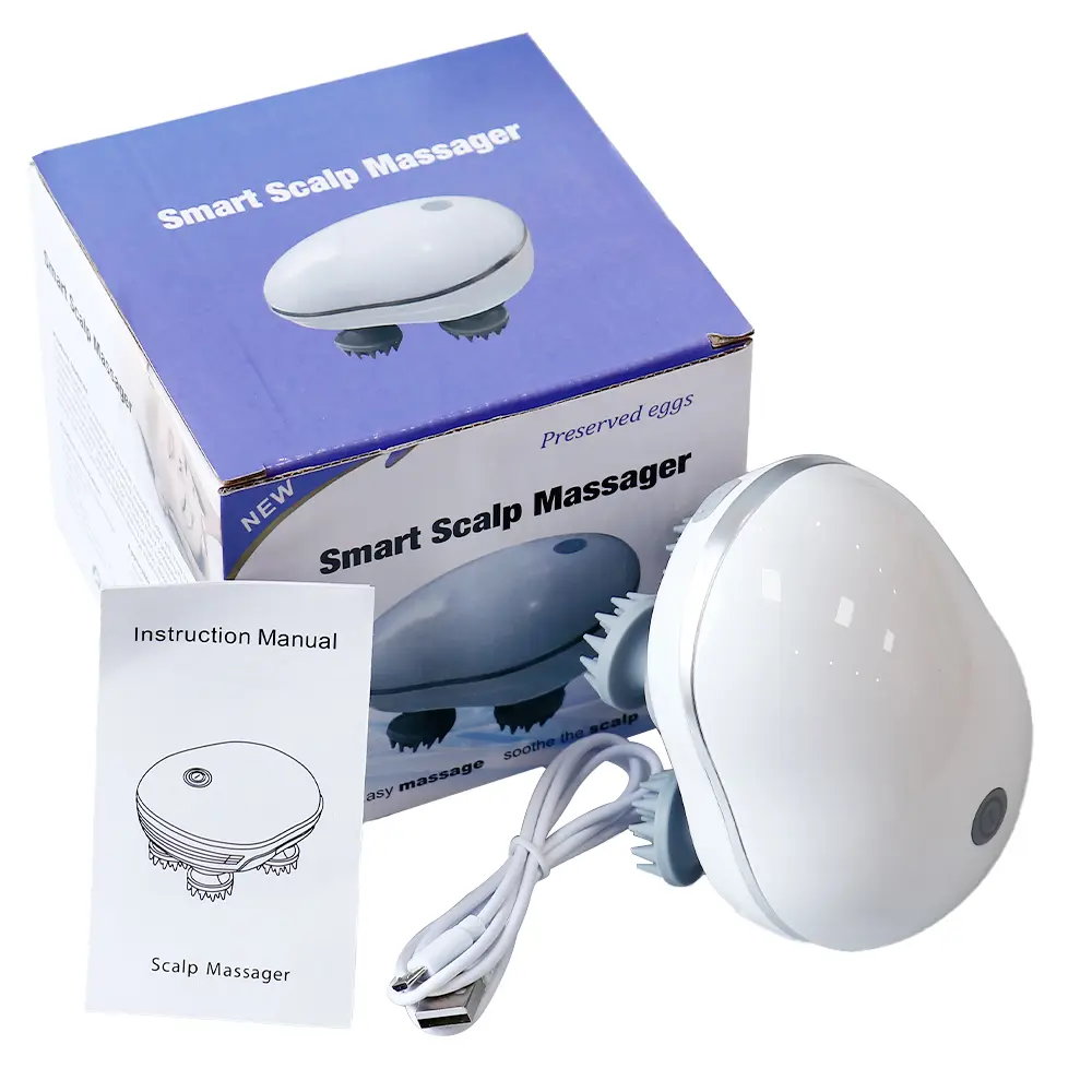 Infrared Smart Scalp Massager Wireless 4 Kneading Massage Heads Body Massager for Hair Growth Stress Kneading Vibration Roller