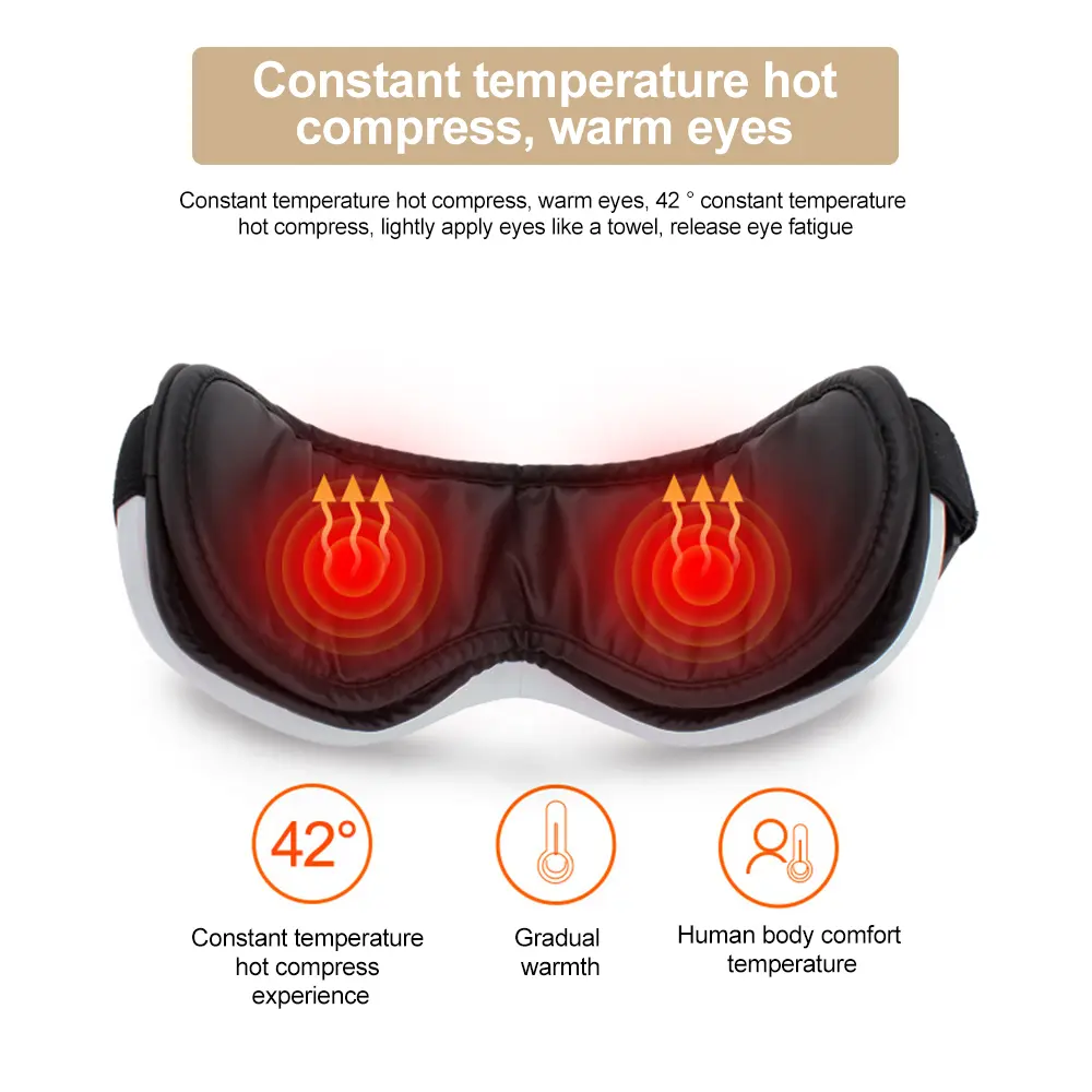Eye Massager with Heat Vibration Eye Mask Bluetooth Music Airbag Eye Care Device for Eye Strain Relief Dry Eye Improve Sleep