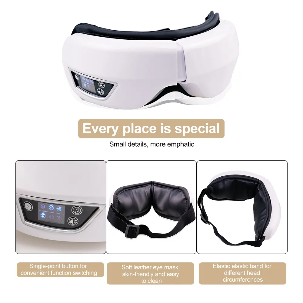Eye Massager with Heat Vibration Eye Mask Bluetooth Music Airbag Eye Care Device for Eye Strain Relief Dry Eye Improve Sleep