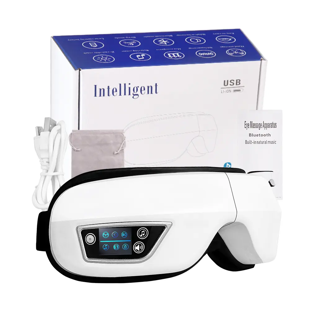 Eye Massager with Heat Vibration Eye Mask Bluetooth Music Airbag Eye Care Device for Eye Strain Relief Dry Eye Improve Sleep