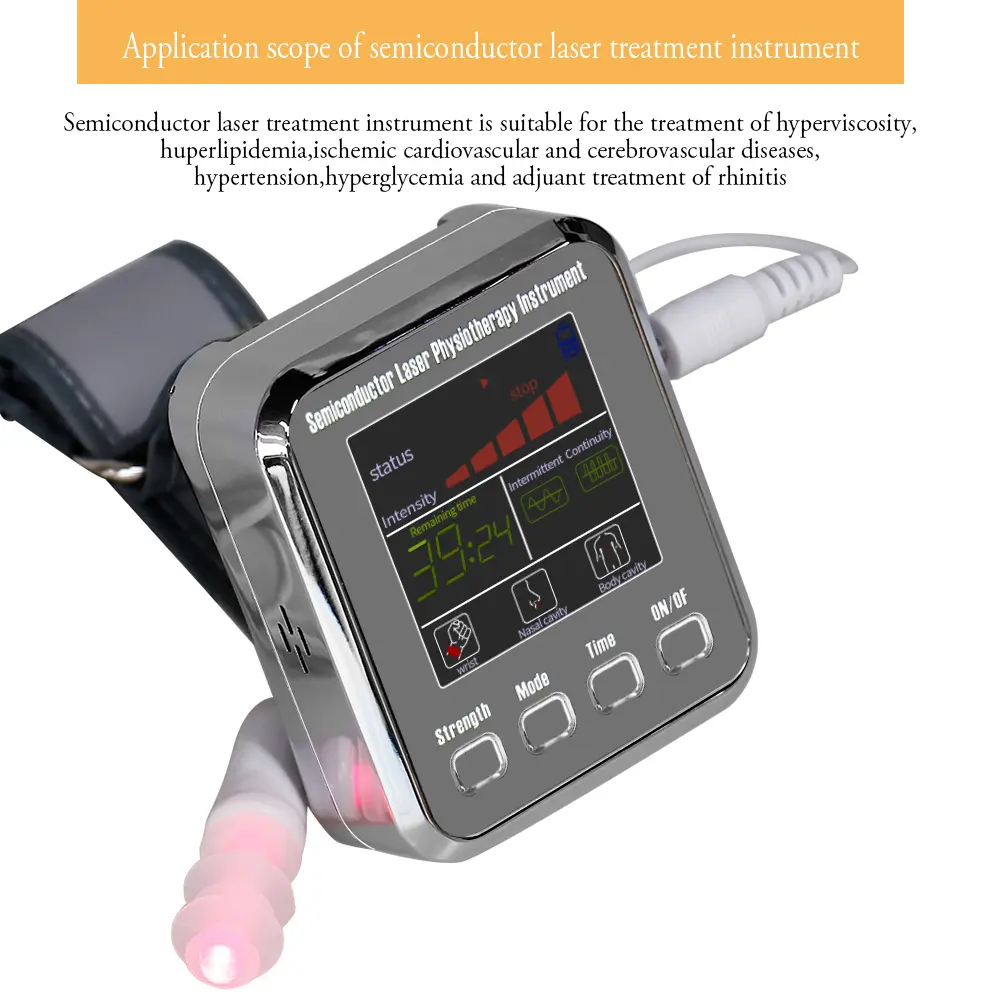 7 Holes Laser Watch Therapy 650nm Diabetic Watch Semiconductor Laser Treatment for High Blood Pressure Congested Nose Rhinitis