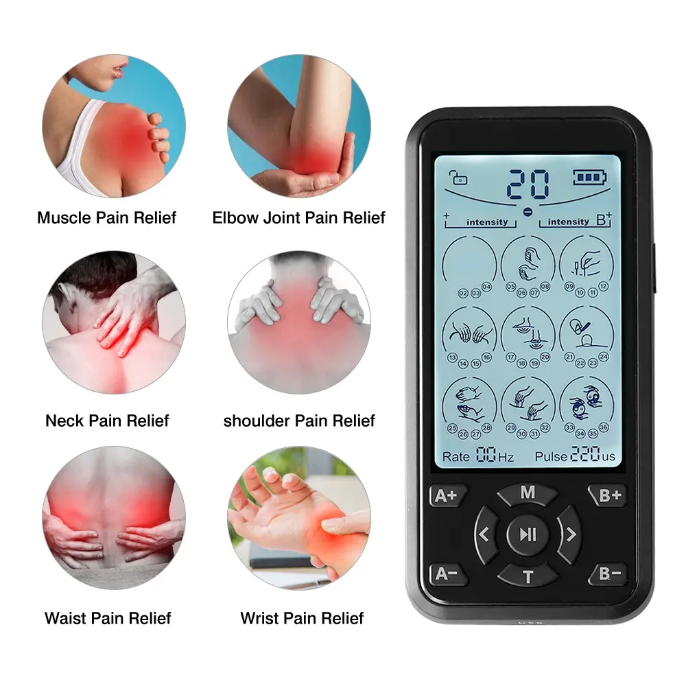 Electronic Pulse Massager 36 Modes Tens Machine Massager Ems Acupuncture Physical Therapy Nerve Muscle Stimulator Pain Relief