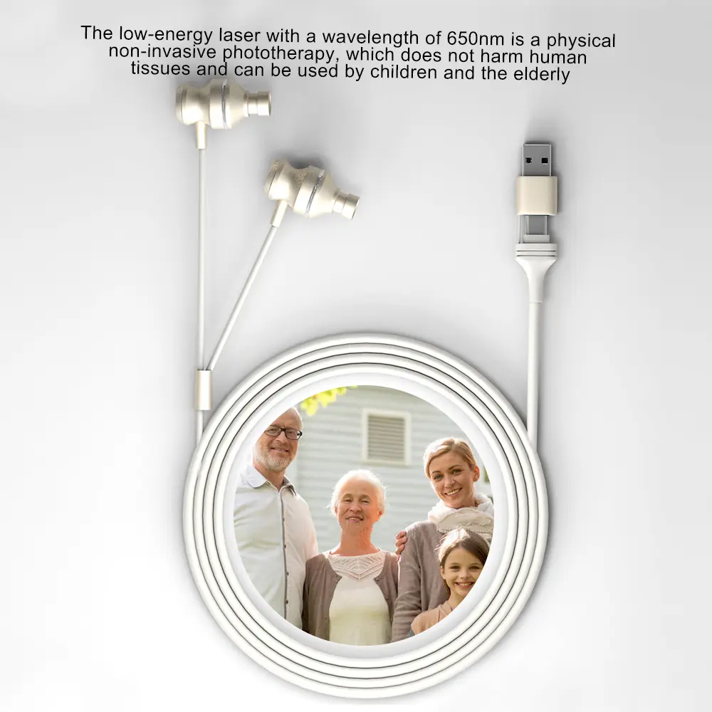 Multifunctional Red Light Nasal Therapy Device Tinnitus 650nm Irradiation Laser Earplugs Deafness Rhinitis Sinusiti Treatment