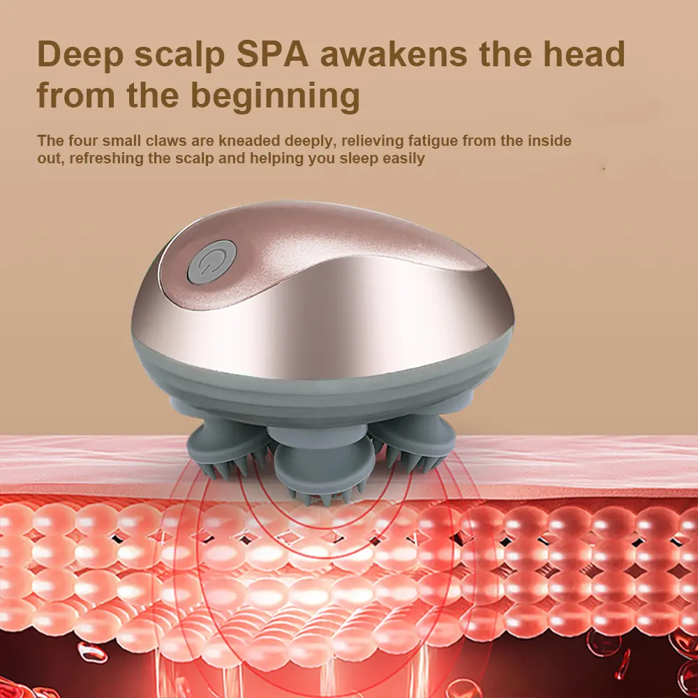 Mini Head Massage Machine Silicone Scalp Magnetic Suction Charging Silicone Shoulder Multifunctional Kneading Vibration Head Spa