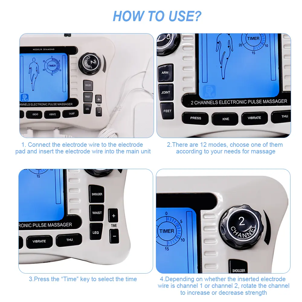 Electrostimulator Tens Unit RelaxMassager EMS Nerve Muscle Stimulator Acupuncture Low Frequency Physiotherapy Machine Fat Burner