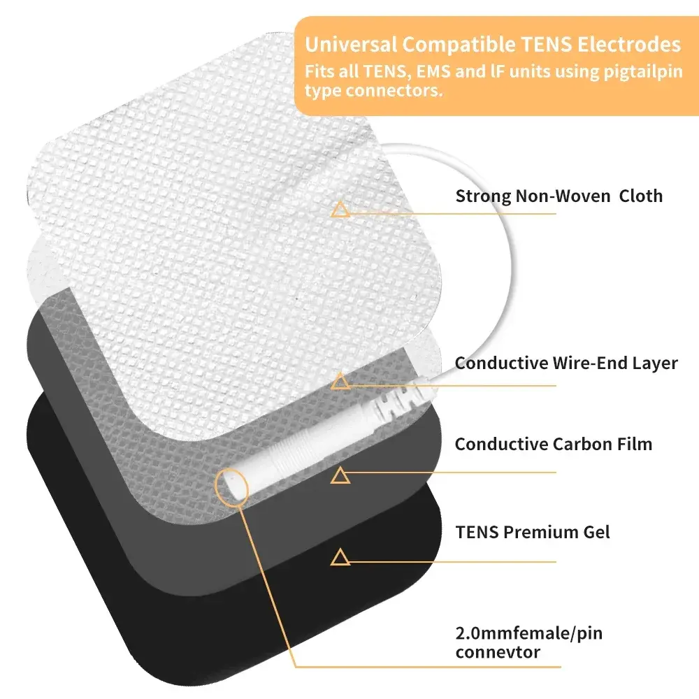 10/20/50PCS Physiotherapy Electrodes Pads Non-woven Fabric Adhesive Gel Replacement Patch for Tens Unit EMS Muscle Stimulator