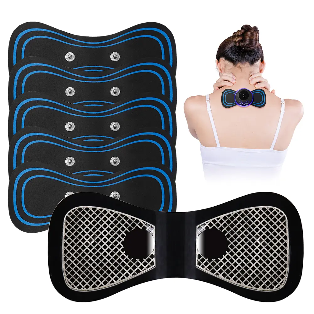 Portable EMS Microcurrent Pain Relief Muscle Stimulator Electric Pulse Neck Back Massager Mini Massage Patch With Electrode Pads