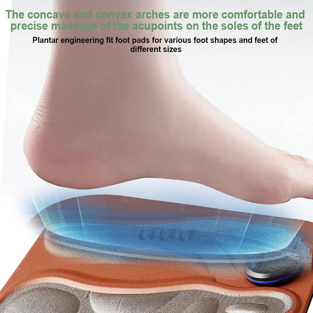 3D EMS Foot Massager Pad TENS Pulse Calf Feet Acupoints Massage Mat 6 Modes Accupressure For Blood Circulation Relieve Fatigue
