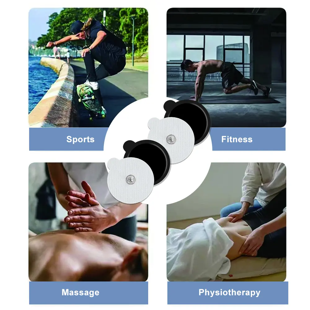 Reusable Tens Electrode Pads Electrostimulation Patches Acupuncture Physiotherapy Ems Nerve Muscle Stimulator Gel Sticker