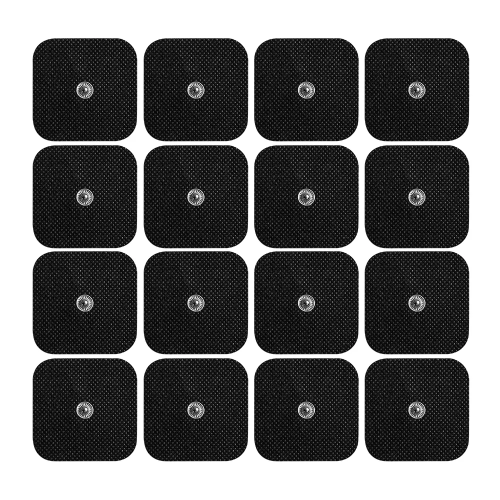 5*5cm Electrode Pads White Black Tens Machine Reusable EMS Acupuncture Body Muscle Massager Sticker Accessories Adhesive Patch