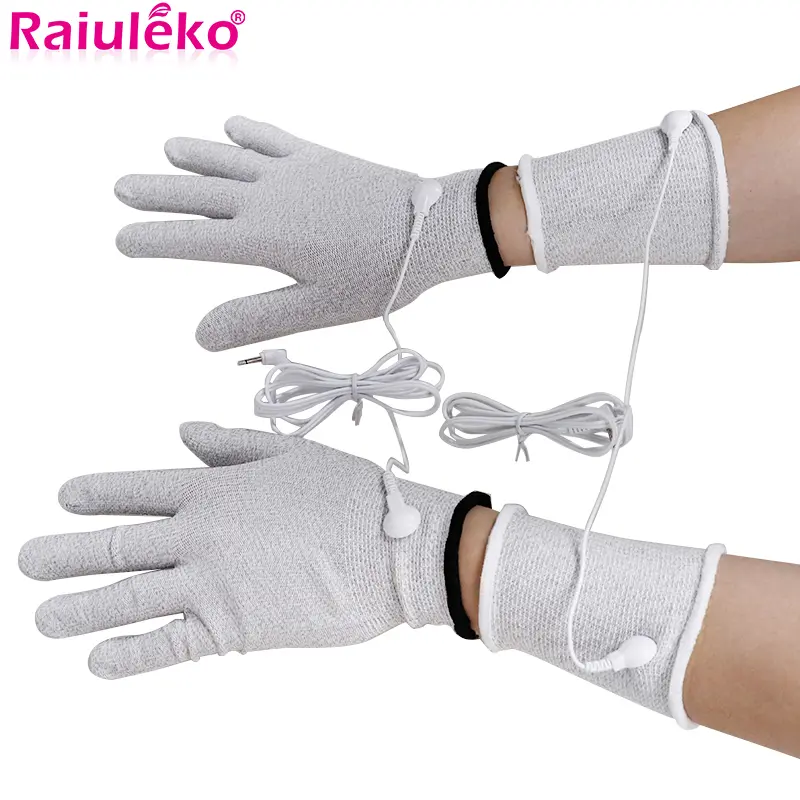 Electrode Silver Fiber Gloves Socks EMS Muscle Stimulator Body Massage Wrist Protectors Tens Conductive Therapy Cable Accessorie