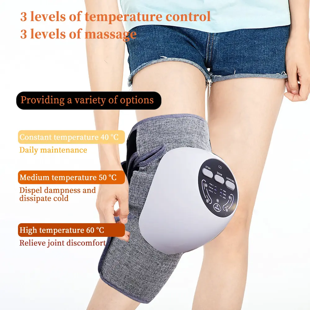 Electric Knee Massager Pad Vibration 3 Levels Hot Compress Shoulder Elbow Massage Knee Support Brace Knee Protection Health Care