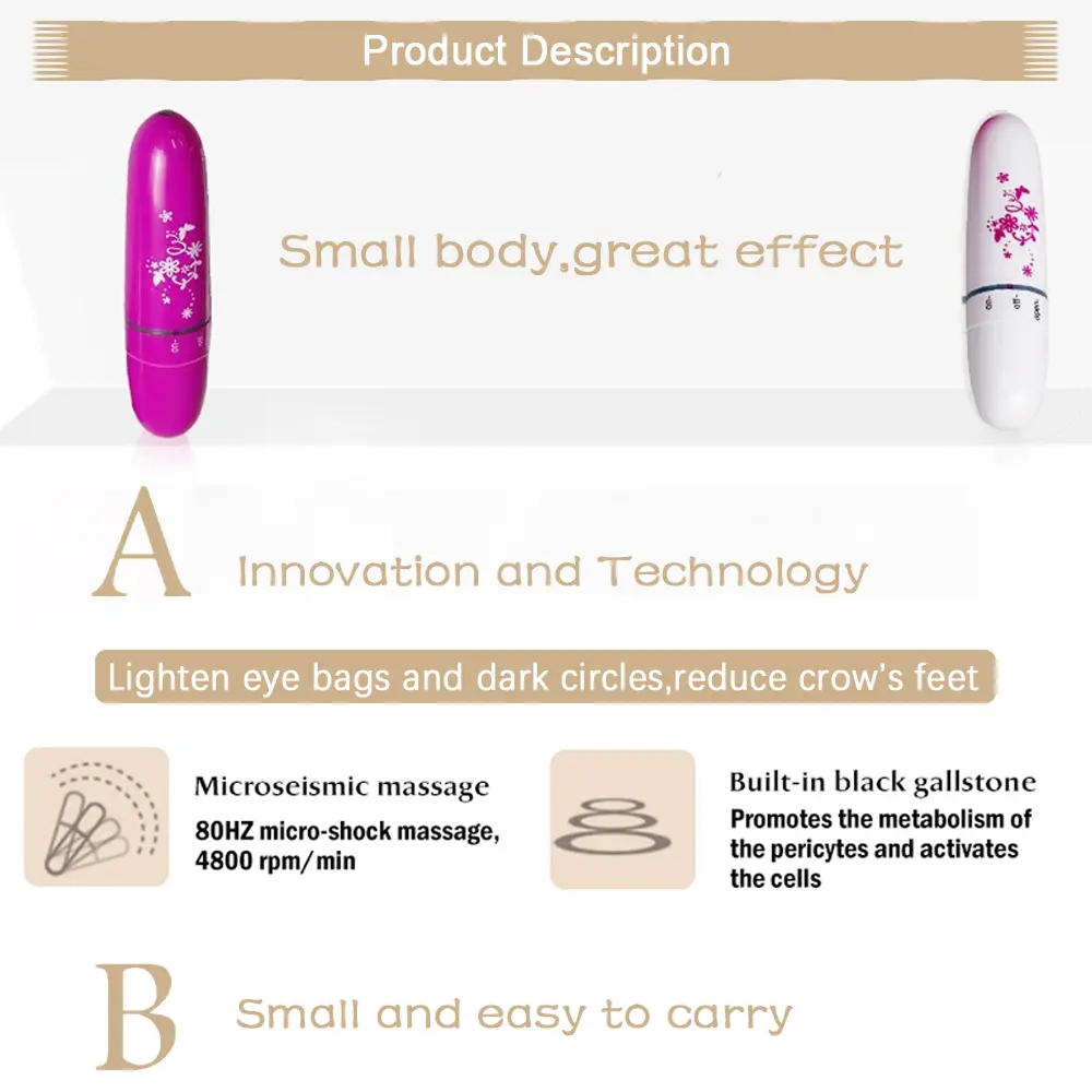 Mini Eye Massager Facials Vibration Wrinkle Dark Puffiness Eye Fatigue Removal Massager Anti-Ageing Device Circles Eye Care Pen