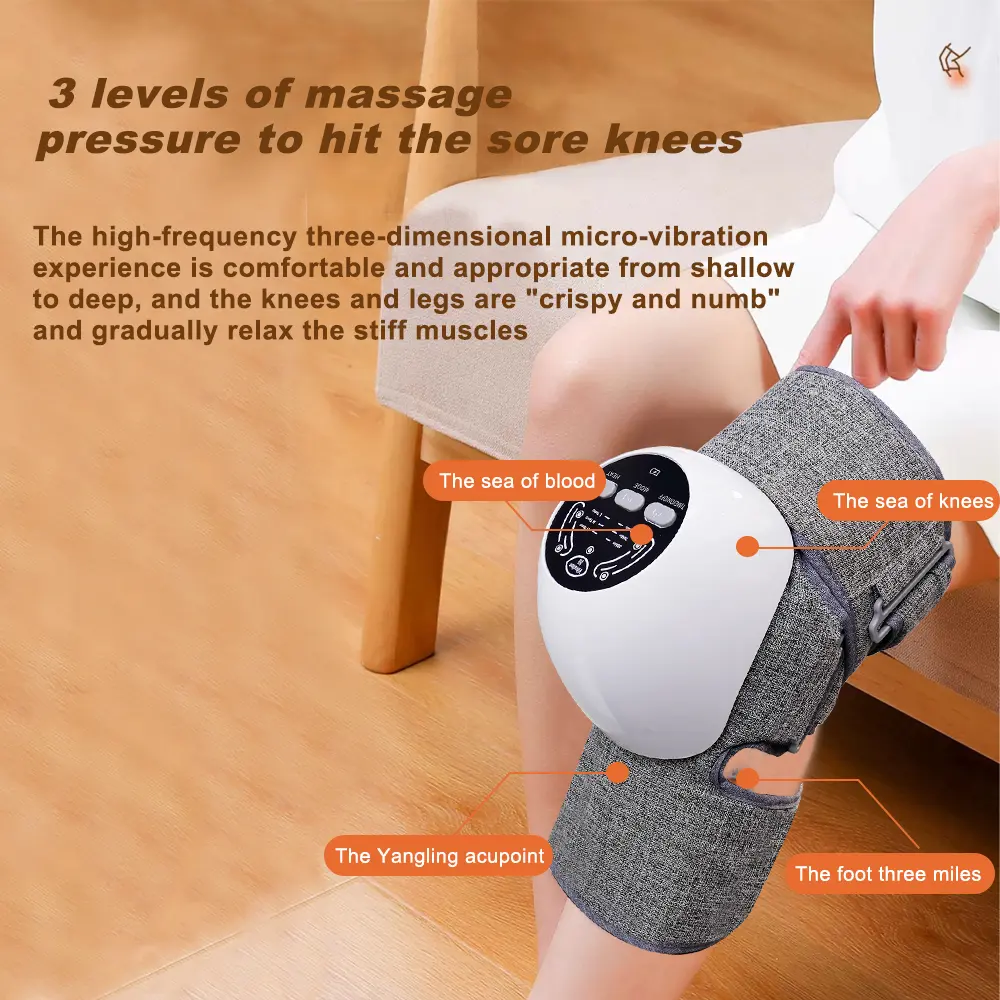 Electric Knee Massager Pad Vibration 3 Levels Hot Compress Shoulder Elbow Massage Knee Support Brace Knee Protection Health Care
