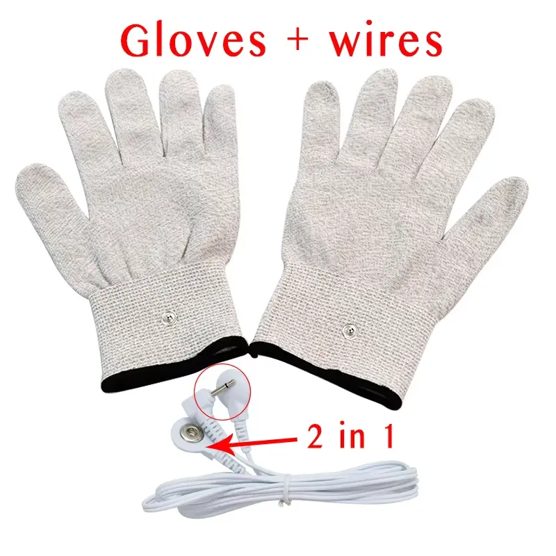 Electrode Silver Fiber Gloves Socks EMS Muscle Stimulator Body Massage Wrist Protectors Tens Conductive Therapy Cable Accessorie