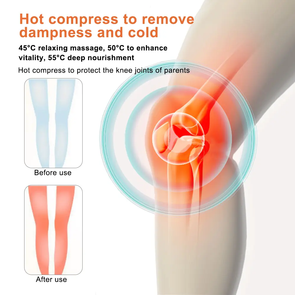 Electric Knee Massager Pad Vibration 3 Levels Hot Compress Shoulder Elbow Massage Knee Support Brace Knee Protection Health Care
