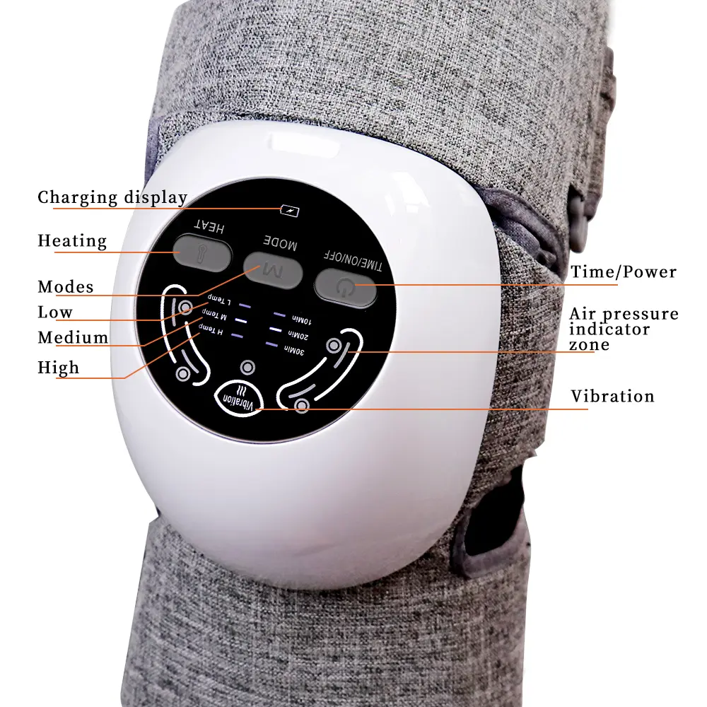 Electric Knee Massager Pad Vibration 3 Levels Hot Compress Shoulder Elbow Massage Knee Support Brace Knee Protection Health Care