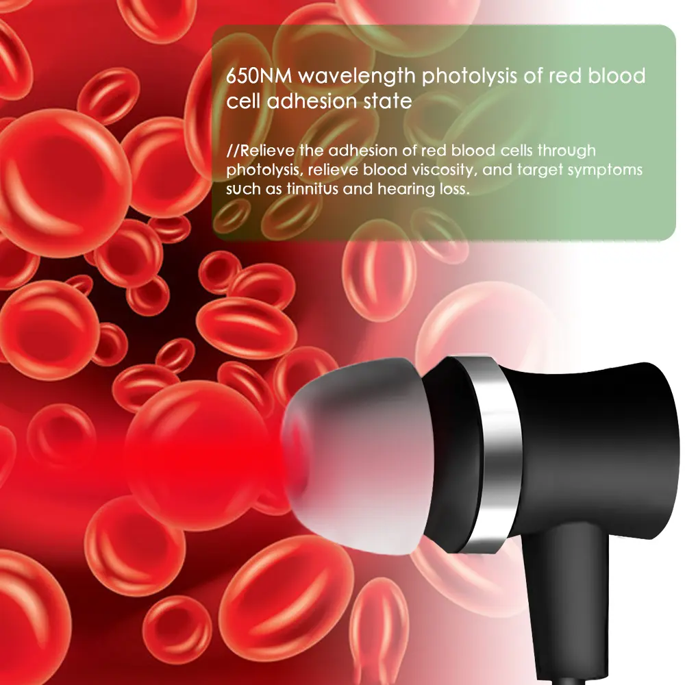 Tinnitus Otitis Media Red Light Therapy Irradiator 650nm Laser Earplugs Type-C Interface LLLT Physiotherapy Deafness Treatment