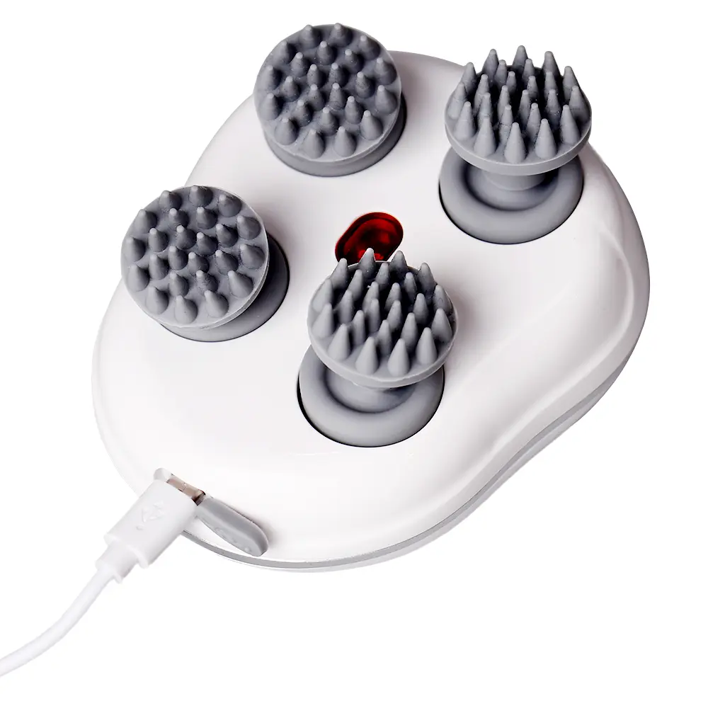 Electric Head Scalp Massager 4 Kneading Vibration Waterproof Body Deep Tissue Massager for Hair Growth Relaxtion Multi Pet Claw
