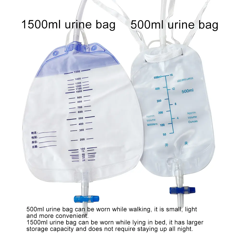 1PCS External Bedridden Wearable Silicone Male Urine Bag With Urinary Catheter Urine Collector Underpants Drainage Bag Reusable