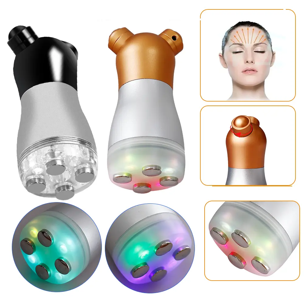 RF Facial Electroporation 3 Colors 6 Modes LED Photon Skin Tighten Wrinkle Removal Face Lifting Mesotherapy Vibration Massager