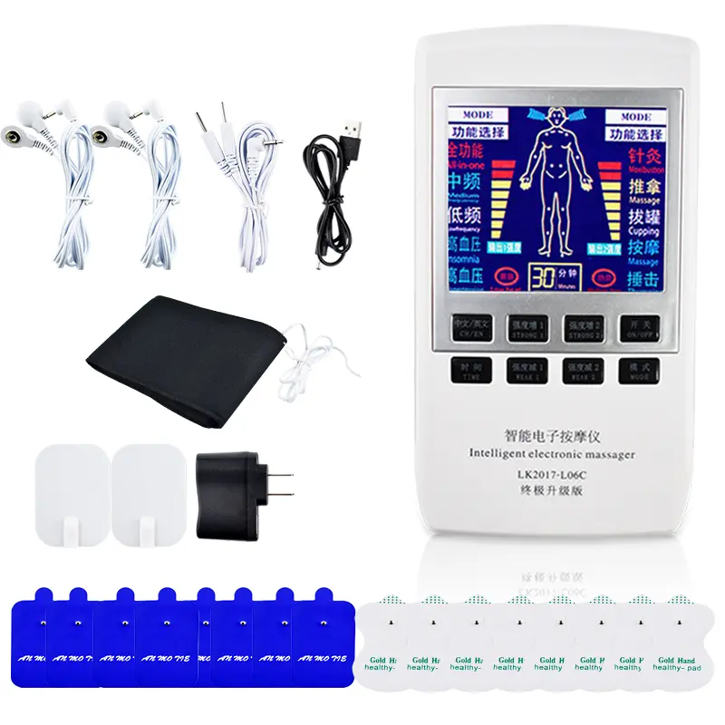 Electric Compex Tens Acupuncture EMS Pulse Muscle Stimulator Massager Low Frequency Physiotherapy Massage Body Pads Machine