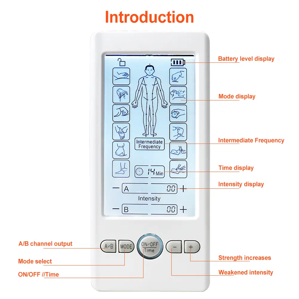 TENS Muscle Stimulator Pulse Body Acupuncture EMS Muscle Massager Physiotherapy Pain Relax Low Frequency Therapy Relax Machine